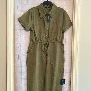 Lulu's Olive Green Utility Jumpsuit with Drawstring waist- Size XL NWT